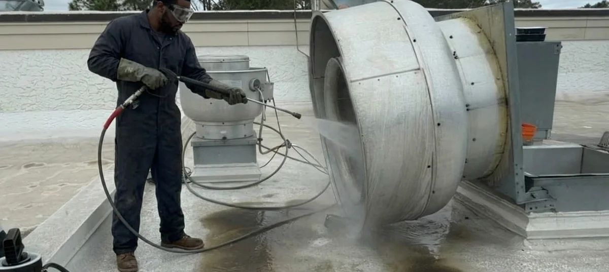 San Antonio Hood Cleaning technician at work