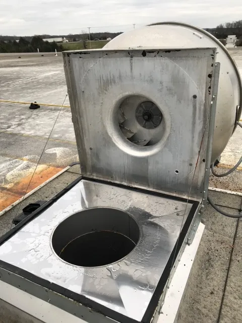 Before and after exhaust hood cleaning results